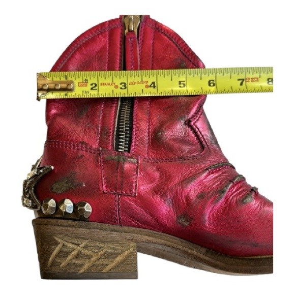 BALDAN metallic hot pink embellished ankle cowgirl boots, size 38 EU, Never worn - Picture 11 of 15
